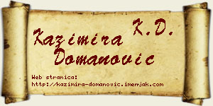 Kazimira Domanović vizit kartica